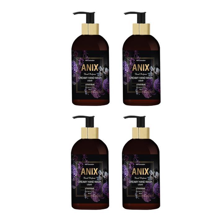 مایع دستشویی کرمی آنیکس مدل Violet Flowers حجم 500 میلی لیتر مجموعه 4 عددی